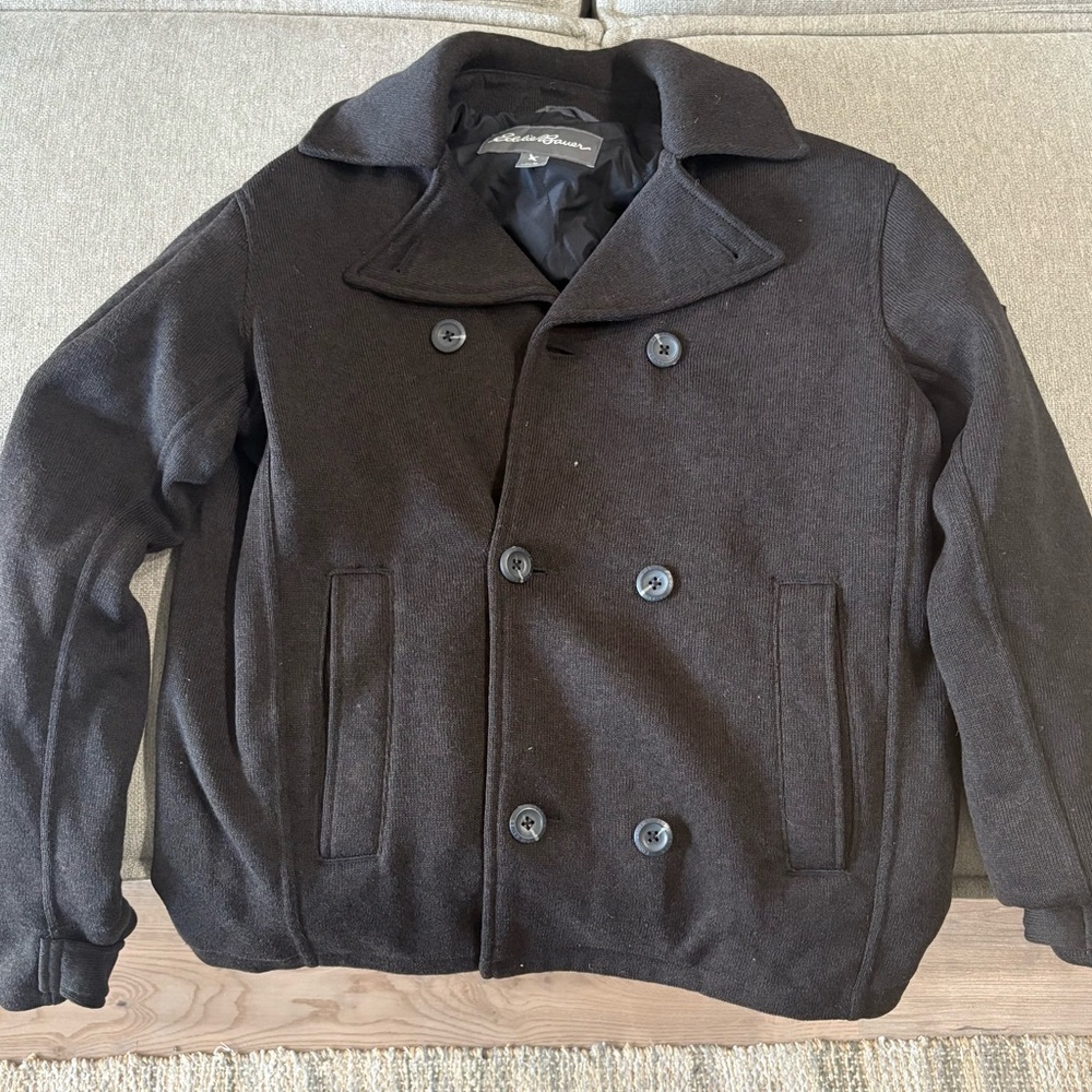Eddie Bauer Men’s Wool Peacoat (Size Medium)